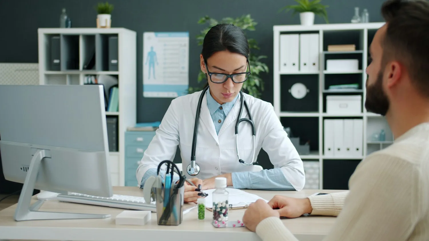 Stock photograph of a healthcare consultation